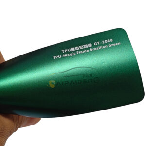 TPU Luxury Color Changing Super Glossy Bubble Free Anti-scratch Easy Install Self Adhesive for Flame Brazilian Green Car Vinyl