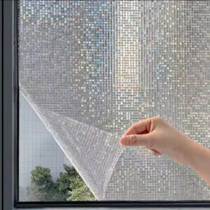 1.52*30M 3D Laser Mosaic Glass Sticker Window Privacy PVC Film Electrostatic Adsorption Anti-Scratch Window Film