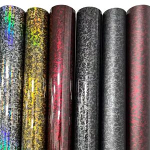 Premium Forged Carbon Fiber Vinyl Wrap Film Stickers PET Matte Glossy Black Silver Red PVC Color Changing Car Body Sticker